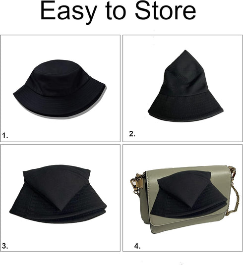 PFFY Cotton Bucket Hat for Women Men, Summer Sun Beach Fishing Cap