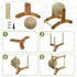 Fhiny Rabbit Scratch Toy, Natural Sisal Scratching Ball for Indoor Pets, Rotating Bunny Claw Scratcher, Kittens, Ferrets