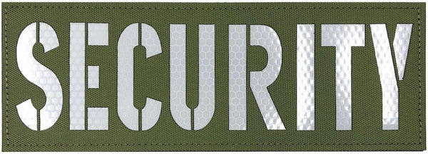 Large Security Patch Reflective Subdued 8.5x3 inches for Tactical Vest Jackets with Hook and Loop
