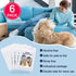 Pet Glove Wipes for Dogs - Coconut Scented Cleaning Gloves, Dual-Sided Grooming for Cats, 6 Count for Daily Care and