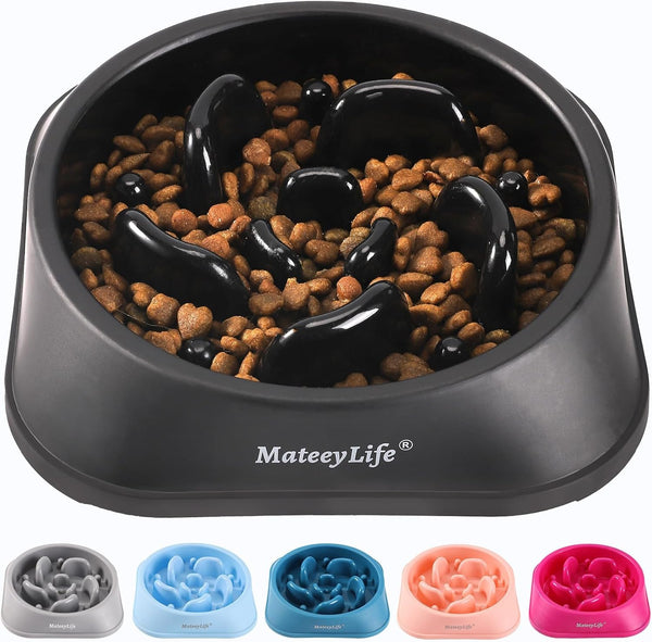 MateeyLife Slow Feeder Dog Bowls, Anti-Choking Puzzle Bowls, Non-Slip Interactive Feeding Bowls for Medium Large Breeds