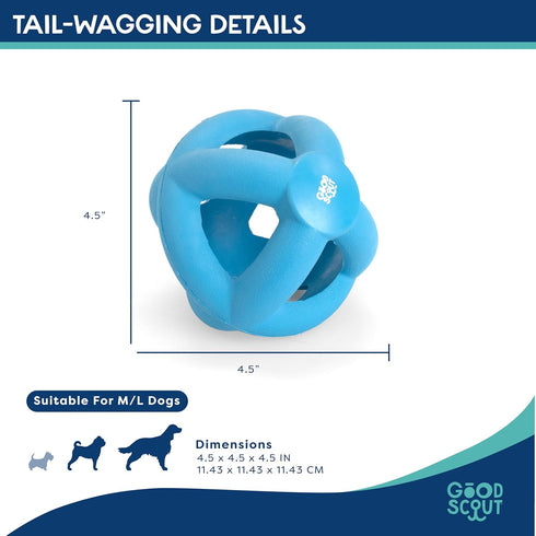 Good Scout Cage Ball Dog Fetch Toy - Indoor and Outdoor Rubber Toy for Medium and Large Dogs
