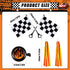 Liliful 5 Pcs Kids Bike Accessories, 2 Pcs Flame Streamers, Bike Bell, 2 Pcs Checkered Flags for Boys Girls