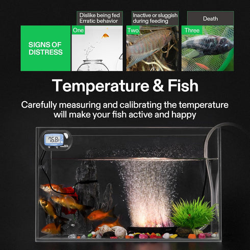 VIVOSUN 4-Pack LCD Digital Aquarium Thermometer, Fish Tank Water Temperature with Suction Cup