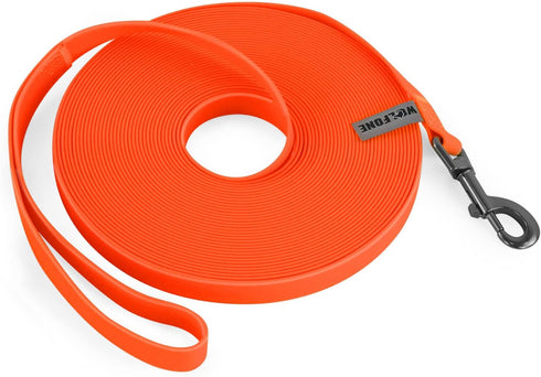 10ft Orange Long Waterproof Training Dog Leash, Easy Care Leash for Recall, Swimming, Camping, Beach, Hunting, Walking