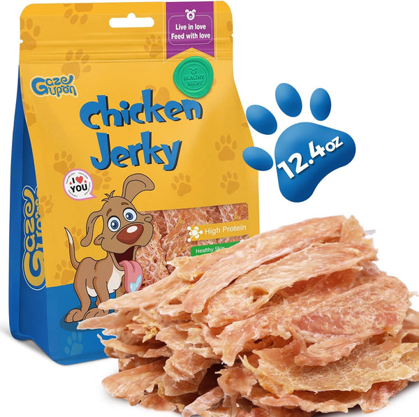 gazeupon Chicken Jerky Dog Treat,Training Treats for Dogs w/Glucosamine Chondroitin, High Protein,