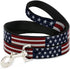 Dog Leash Americana Rustic Stars Stripes, 6 Feet Long, 1.5 Inch Wide