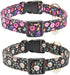 2 PCS Adjustable Cotton Dog Collar, Soft Cute Flower Design - 3 Sizes for Small, Medium & Large Dogs (Flower-4,