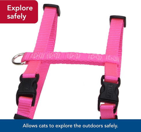 Coastal Pet Adjustable "H" Cat Harness - Comfortable Outdoor Cat Supply - Secure Snap-Lock Buckles - Red, 3/8" x 10"-18"