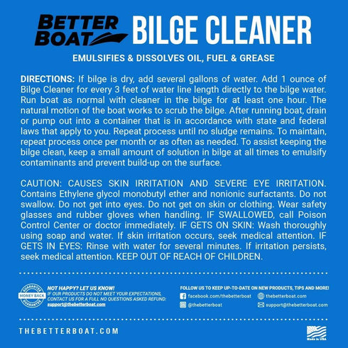 Premium Boat Bilge Cleaner, Marine Concentrate for Heavy Duty Cleaning, Removes Grease, Oil, and Fuel, Ideal Boat Soap