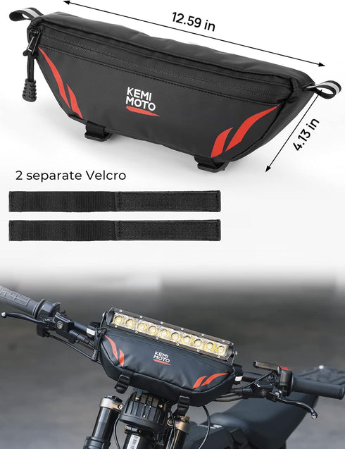 KEMIMOTO Universal Waterproof Motorcycle Handlebar Bag, Front Storage Bag for Electric Dirt Bike