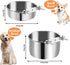 2 Pack Dog Water Bowl Crate, No Spill Kennel Hanging Cage Food Bowls for Puppy, Cat, Bunny, Stainless Steel Metal