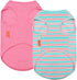 KYEESE Striped Dog Shirts 2-Pack, Soft Cotton Tank Top Clothes for Small Dogs, Lightweight Sleeveless, X-Large,