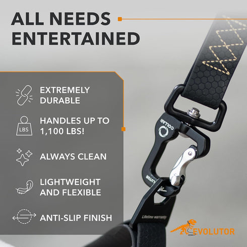 COLLAR Evolutor Extra Heavy Duty Dog Leash 4 Ft, Durable Leash for Large, Medium and Small Dogs (Black)
