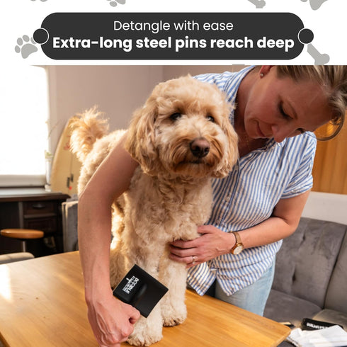 Large Black Slicker Dog Brush - Effortless Detangling for Your Pet