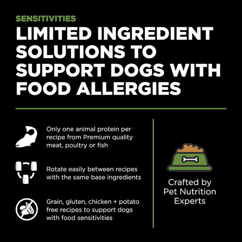 GO! SOLUTIONS Sensitivities - Turkey Recipe - Limited Ingredient Dog Food, 3.5 lb – Grain Free Dog Food for All Life Stages – Dog Food to Support Sensitive Stomachs