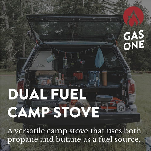 Gas One GS-3400P Propane or Butane Stove, Dual Fuel Portable Camping Stove with Carrying Case