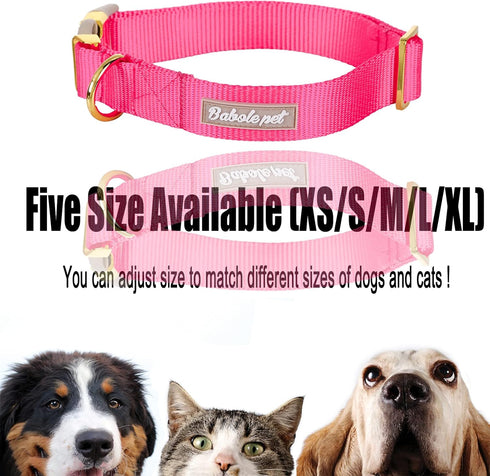 Babole Nylon Dog Collars - Red for Small Puppy Dog, 13 Colors, Adjustable Soft Comfortable Collars with Safety Metal