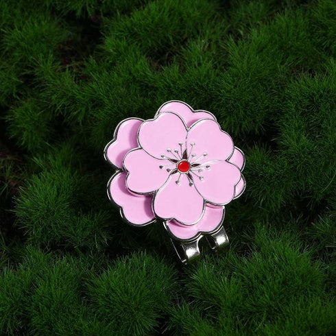 Golf Hat Clip Peach Blossom Ball Markers, Magnetic Hat Marker for Professional Golf