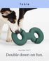 FABLE Twin Falcon Dog Tug Toy, Treat Dispensing with Multiple Cavities for Interactive & Solo Play, Non-Toxic