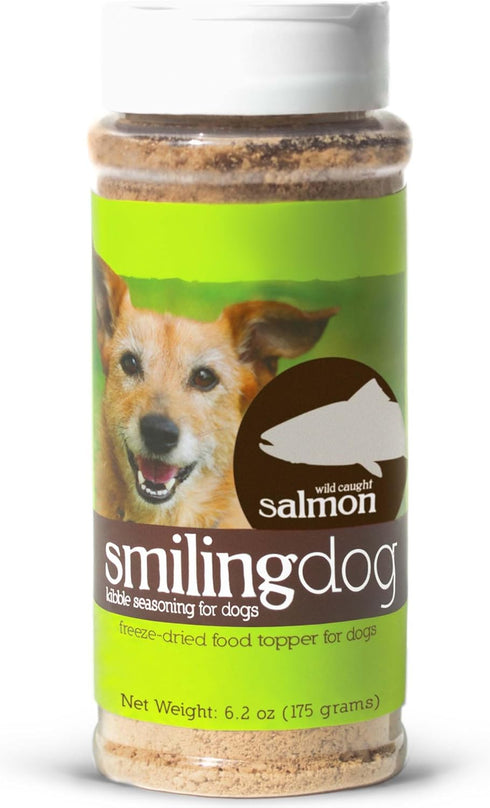 Herbsmith Kibble Seasoning, Freeze Dried Salmon, DIY Raw Coated Kibble Mixer, Dog Food Topper, 6.2 oz