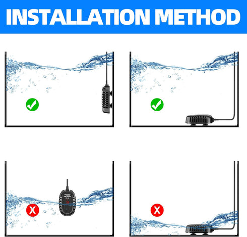 FREESEA Aquarium Fish Tank Heater, 50W Submersible Turtle Heater with Adjustable Temperature Controller