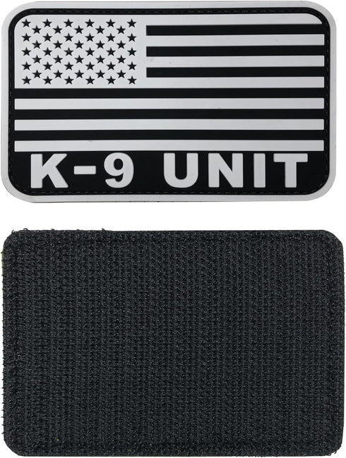 Large Black and White Police K9 Patch Tactical 5x3 inch for Military Bags, Tactical Vest, Plate Carrier