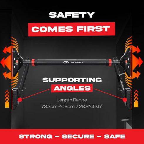 Pull Up Bar for Doorway with Resistance Bands & Wrist Wraps, Adjustable Width Chin Up Bar for Upper Body Workout