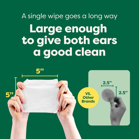 Earth Rated Pet Ear Wipes - Hypoallergenic Wipes for Dogs & Cats to Remove Dirt and Wax Build Up, Oatmeal Scent, 60