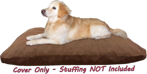 Dogbed4less Replacement Cover for 55X37X4 Inches Brown Denim Jean Dog Pet Bed, External Zipper