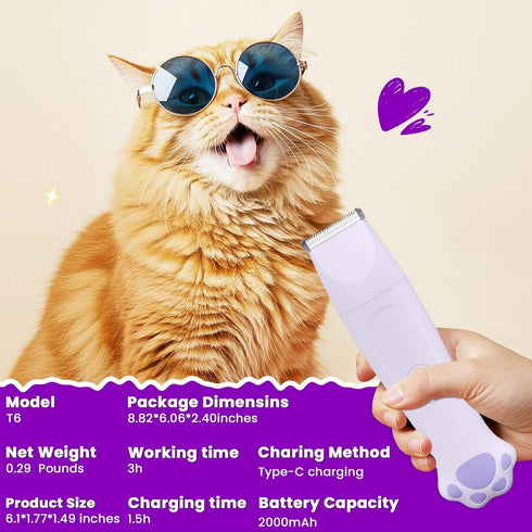 4-in-1 IPX7 Trimmer Trimmer Veeconn Dog Clippers for Grooming - Dog Clippers Grooming Kit with Low Noise & Waterproof