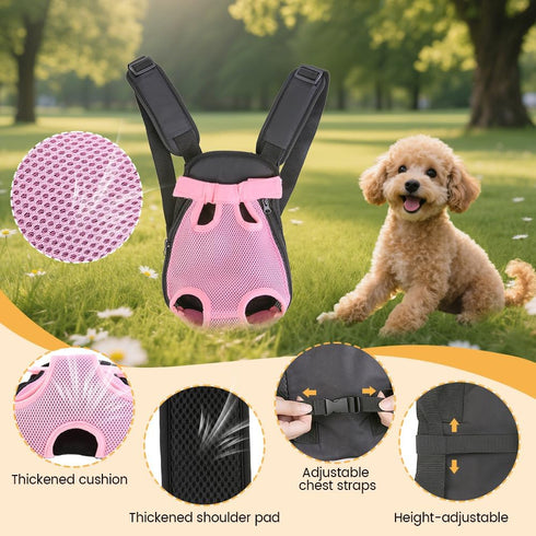 Inspack Backpack Backpacks 7-11 lbs, Dog Carrier/Cat Carrier, Adjustable Pet Front Carriers Travel Bag for Puppy Medium