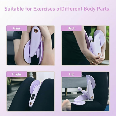 0-70lb 360Hip Upgraded Purple Inner Thigh Exerciser with LED Display, Adjustable Inner Thigh Exerciser, Pelvic Floor