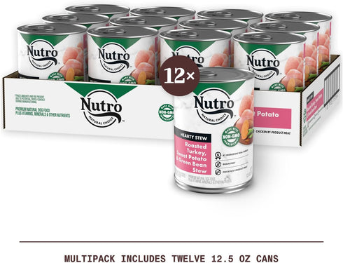 NUTRO HEARTY STEW Adult Natural Grain Free Wet Dog Food - Cuts in Gravy, Roasted Turkey, Sweet Potato & Green Bean