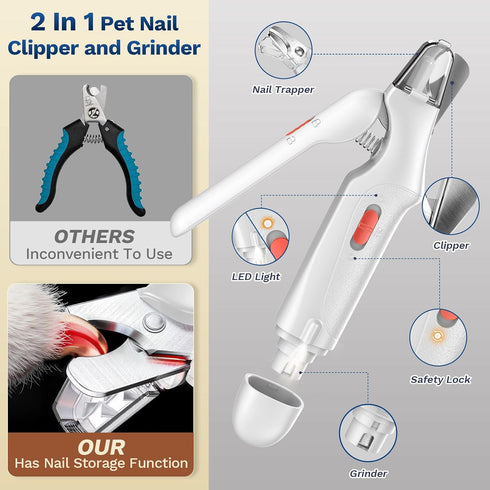 Aoioploa 2 1 Trimmers Trimmer Trimmer 2 in Dog Nail Clippers & Cat Nail Clippers for Large Medium Small Dogs Cats Claw