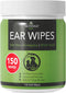 NOVEHA Pet Ear Wipes (150 Count), Dog Ear Cleaner Wipes, Otic Cleanser for Dogs & Cats with Aloe Vera