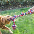 Generic Harmless 94cm Pet Dog Bite Teether Cotton Rope Five Knot Large Dog Teeth Cleaning Deodorizing Anti-Tear Home