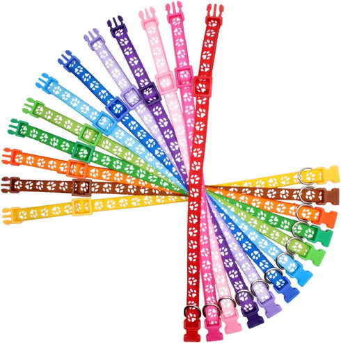 YOY 12 pcs/Set Soft Nylon Puppy Whelping ID Collars - Adjustable Reusable Washable Baby Dog ID Bands