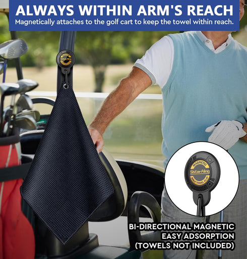 Magnetic Clip for Golf Towel, Removable Industrial Strength Accessories for Strong Hold on Carts or Clubs