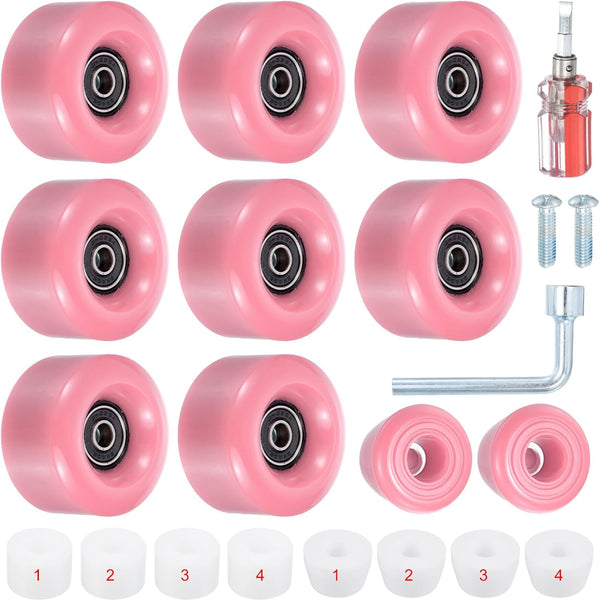 PATIKIL 8 Pack Roller Skate Wheels, 58mmx32mm Quad Wheels with ABEC-9 Bearing, 82A PU & 2 Toe Stoppers