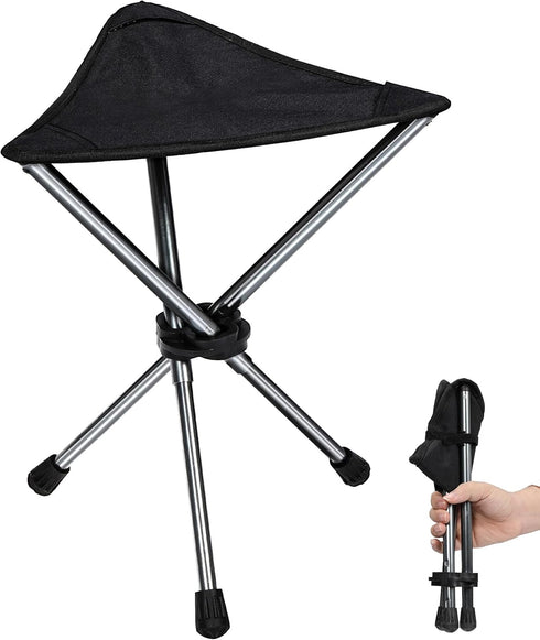 REDCAMP Ultralight Camping Stool with Retractable Legs, Portable 3 Legged Tripod Camping