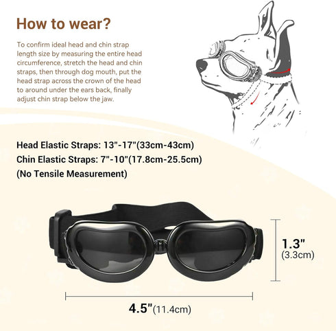 Enjoying Dog Goggles for Small Breed, UV Protection Sunglasses, Windproof, Dustproof, Adjustable Straps, Pink