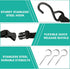 JaGely 4 Pcs Double Kayak Storage Straps System Adjustable Wall Hanging Storage Strap with 4 Hook Bolt Kayak Hoist
