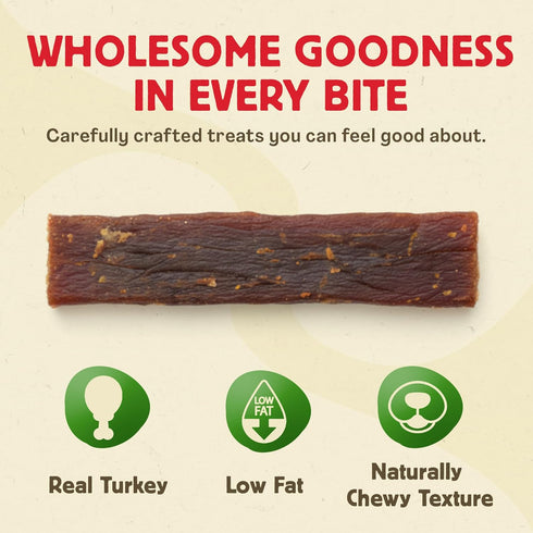 2lb Chewmasters Organic Turkey Jerky with Chicken Dog Treat for All Life Stages - Fresh and Healthy Turkey Dog Treats
