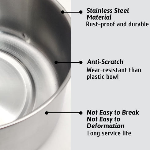 Hamiledyi 2 Pcs Dog Crate Bowl, Stainless Steel Durable Spill-Proof Hanging Water/Food Bowls for Medium Dogs