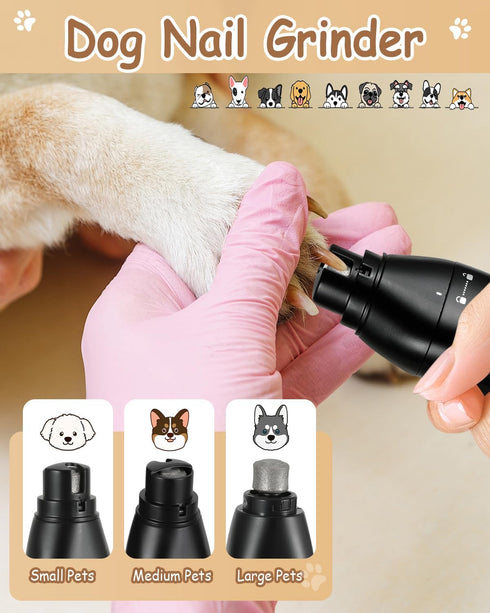 Cussity 4 1 Trimmer in Dog Clippers, USB-C Rechargeable Dog Grooming Clipper Kit Nail Ginder with Two Speeds, Cordless