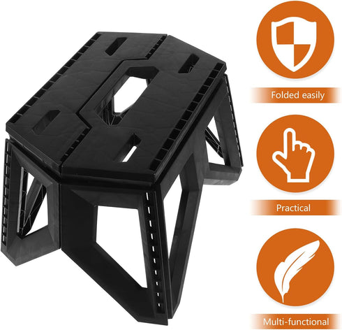 UPKOCH Portable Small Folding Stool, Collapsible Plastic Camping Chair with Handle, Outdoor Fishing Seat for Travel