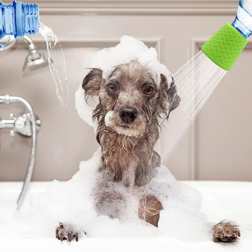 3 Pieces Portable Outdoor Shower for Dogs, Shower Head & Bottle Attachment, Works with 16 oz to 2 Liters