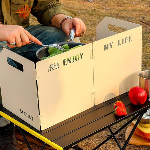 Stove Windscreen, Folding Camping Stove Windshield, 4 Plates Stainless Steel for Outdoor Cooking, Picnic, and