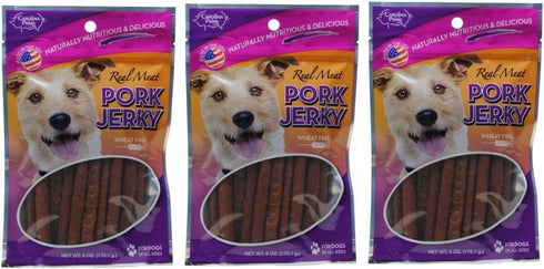 Carolina Prime Pork Jerky Dog Treats, 6oz - Pack of 3